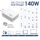 additional_image Chargeur AK-CH-24 USB-A + 3x USB-C PD 5-28V / max. 5A 140W Quick Charge 3.0 GaN